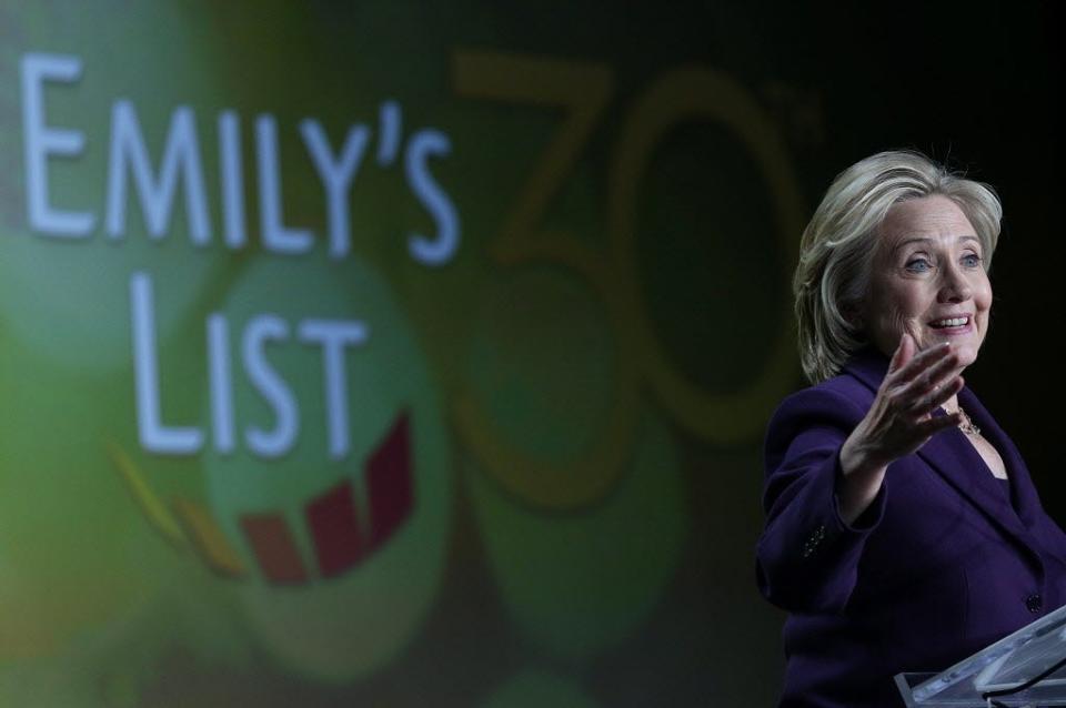 Hillary Clinton in 2015 seen at the 30th anniversary celebration for Emily’s List.