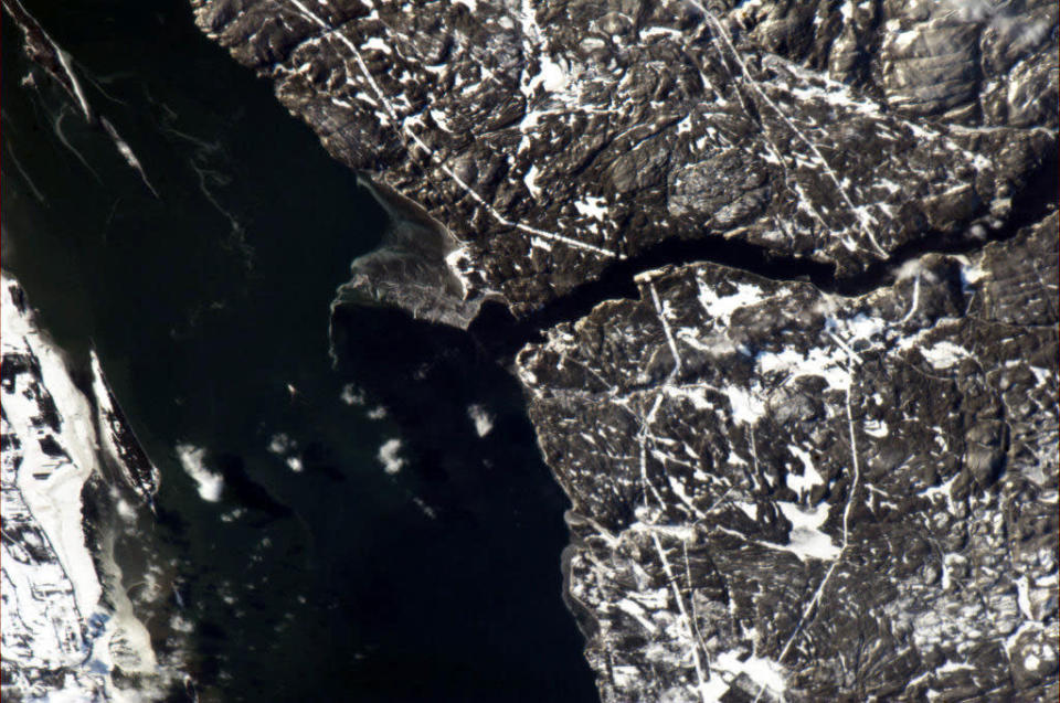 Tadoussac, Quebec - a great place for whale watching. Photo taken at Noon on 31 Dec 12.