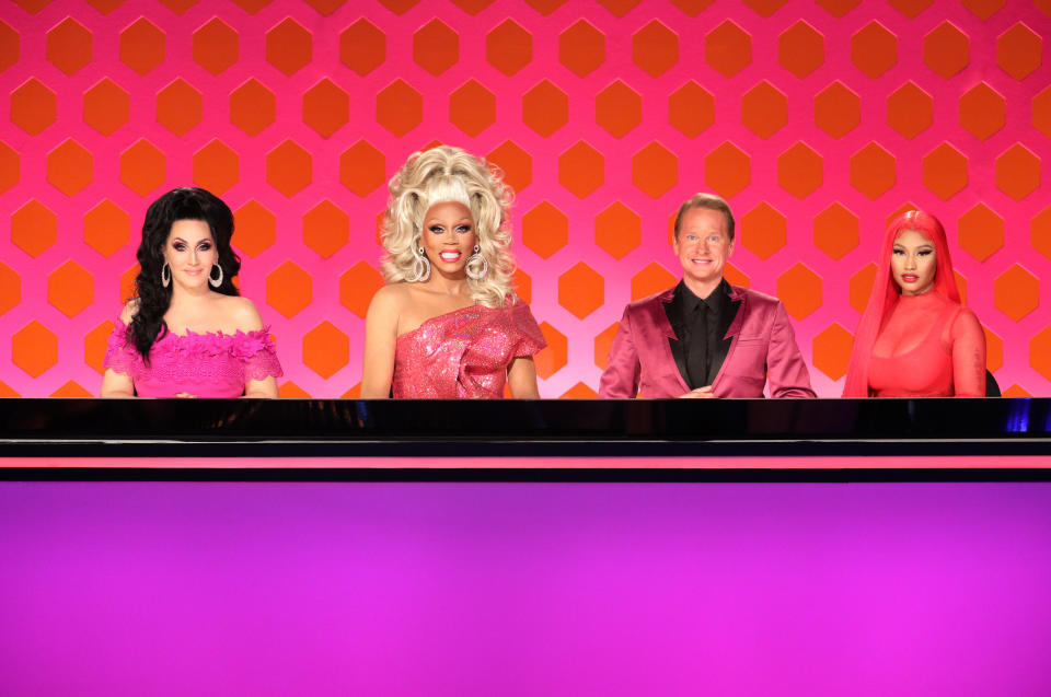 Michelle Visage, RuPaul, and Carson Kressley and Nicki Minaj, who is among the judges appearing on 