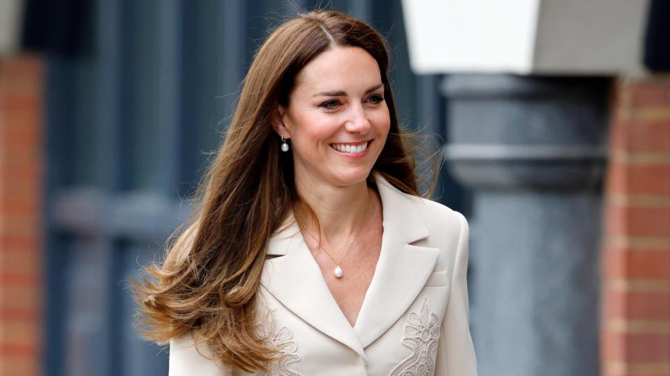 Kate Middleton visits the headquarters of the Royal College of Midwives (RCM) and the Royal College of Obstetricians and Gynaecologists (RCOG) on April 27, 2022