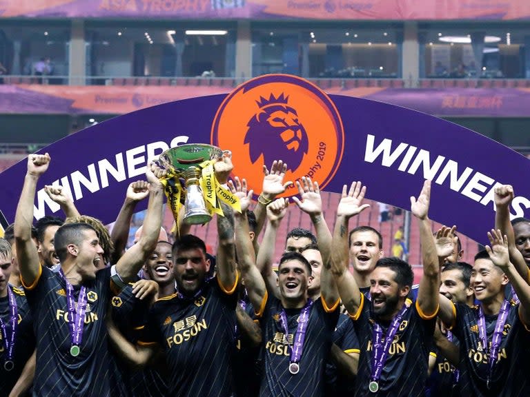 Rui Patricio saved three penalties as Wolves beat Premier League champions Manchester City to claim the Premier League Asia Trophy 3-2 in a penalty shootout in Shanghai.The Portuguese goalkeeper kept out spot kicks from Ilkay Gundogan, David Silva and Lukas Nmecha as Nuno Espirto Santo's Wolves side won the four-team pre-season tournament, which also featured Newcastle United and West Ham United, after the game was goalless at the end of 90 minutes.The match at Hongkou Stadium was a frustrating tale of missed penalties for Pep Guardiola's English champions as Raheem Sterling was also off target from the spot during regulation time.The England international was in electric form in the opening exchanges but failed to cap a fine start with a goal when he fired over the bar from the penalty spot just before the midway point of the first half.Patricio was kept busy in the Wolves goal, with the keeper called upon to make a routine save from Sterling with less than two minutes on the clock before pulling off a reflex save to keep out Aymeric Laporte's close-range attempt.Referee Martin Atkinson awarded City a penalty 20 minutes into the game when Leroy Sane was hauled down by the combined efforts of Conor Coady and Morgan Gibbs-White, only for Sterling to send his spot kick high and wide.Wolves eventually broke out of the City stranglehold to put some pressure on the Premier League champions' goal as the half wore on but it was Guardiola's side who always looked the more likely to score.Patricio denied City again 13 minutes from the end, this time making a flying save to ensure substitute Silva's free kick did not curl inside his left post.Wolves held out despite City dominating possession, clinging on for a scoreless draw to take the game into a penalty shootout where Patricio performed more heroics.Earlier in the day, Yoshinori Muto gave Steve Bruce a winning start to life as Newcastle United head coach when the Japan international scored the only goal of the third-place playoff against West Ham United.Bruce, who was appointed as Rafael Benitez's replacement earlier in the week, watched from the stands as the unmarked Muto flicked home a Jamie Sherry cross 11 minutes before half time to give Newcastle the win.Reuters