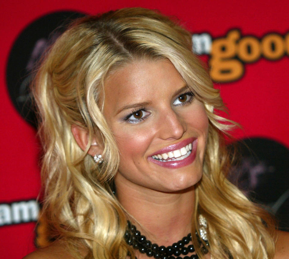 VENTURA, CA - SEPTEMBER 7:  Recording artist Jessica Simpson attends the launch of the Dessert Beauty body care collection on September 7, 2004 at Sam Goody's in the Pacific View Mall, in Ventura, California. (Photo by Frederick M. Brown/Getty Images)