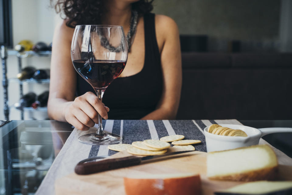 Eating hard cheese can help prevent red wine staining your teeth. (Getty Images)
