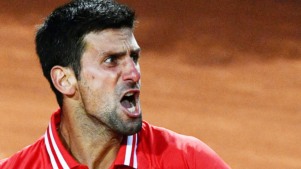 Novak Djokovic has fired another shot across the bows of the tennis' 'Next Gen' following his loss to Rafael Nadal in the final of the Italian Open. (Photo by FILIPPO MONTEFORTE/AFP via Getty Images)