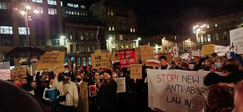 Protest against Poland's Constitutional Tribunal ruling on abortion, in Glasgow