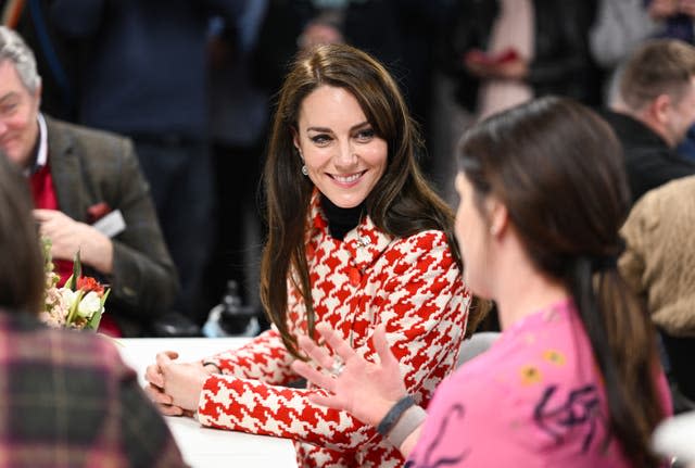 The Princess of Wales meets injured players (Matthew Horwood/PA)