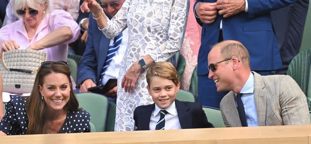 The Cambridges attend the Wimbledon Men's Singles Final at the All England Lawn Tennis and Croquet Club on July 10 in London, England. (Photo: Karwai Tang via Getty Images)