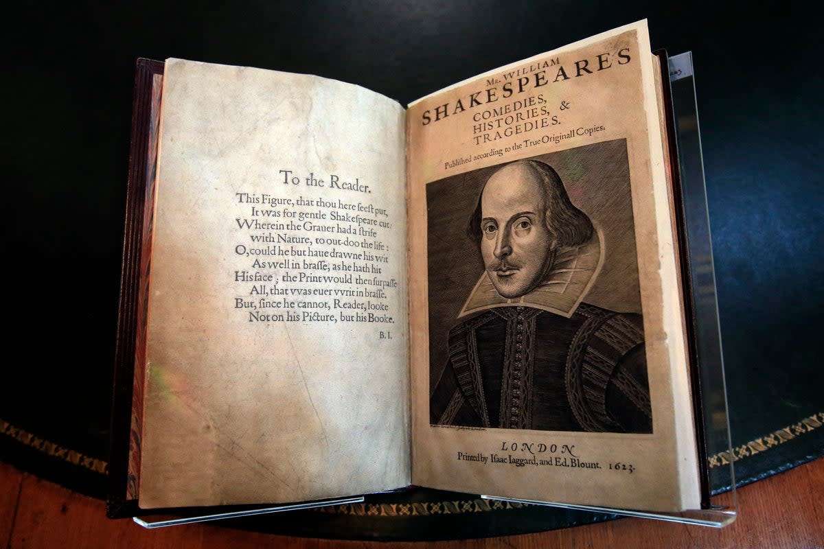 The first folio of William Shakespeare’s collected plays, published in 1623 (PA Archive)