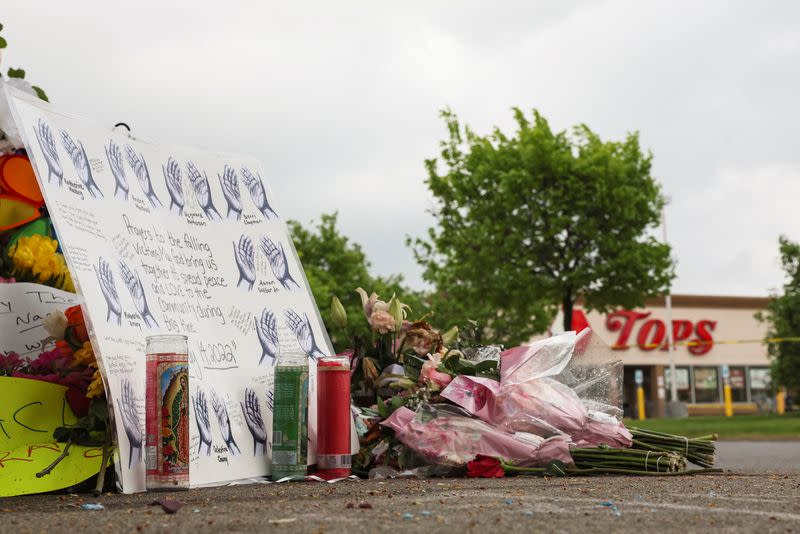 Scene of a shooting at a Tops supermarket in Buffalo, New York