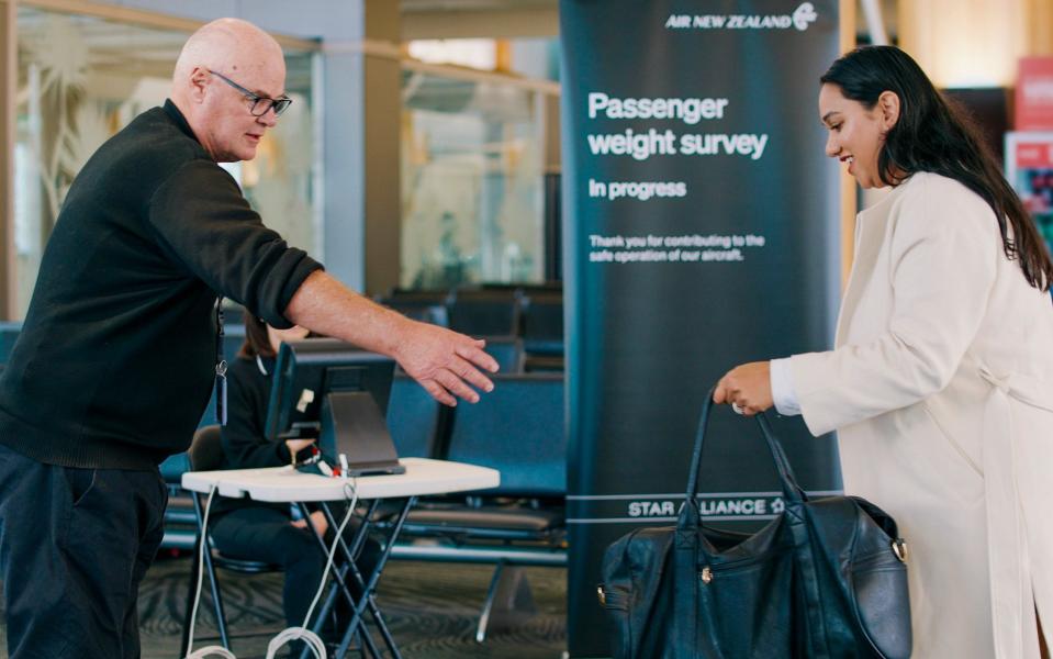 Air New Zealand Airline Weighing Passengers - Air New Zealand