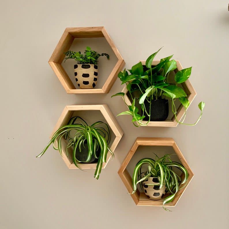 1) Honeycomb Hexagon Shelves