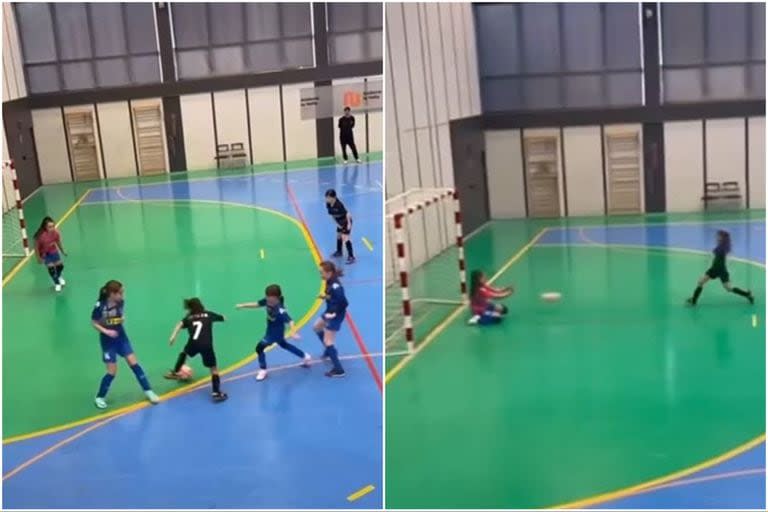 La hija de Javier Saviola deslumbra en futsal