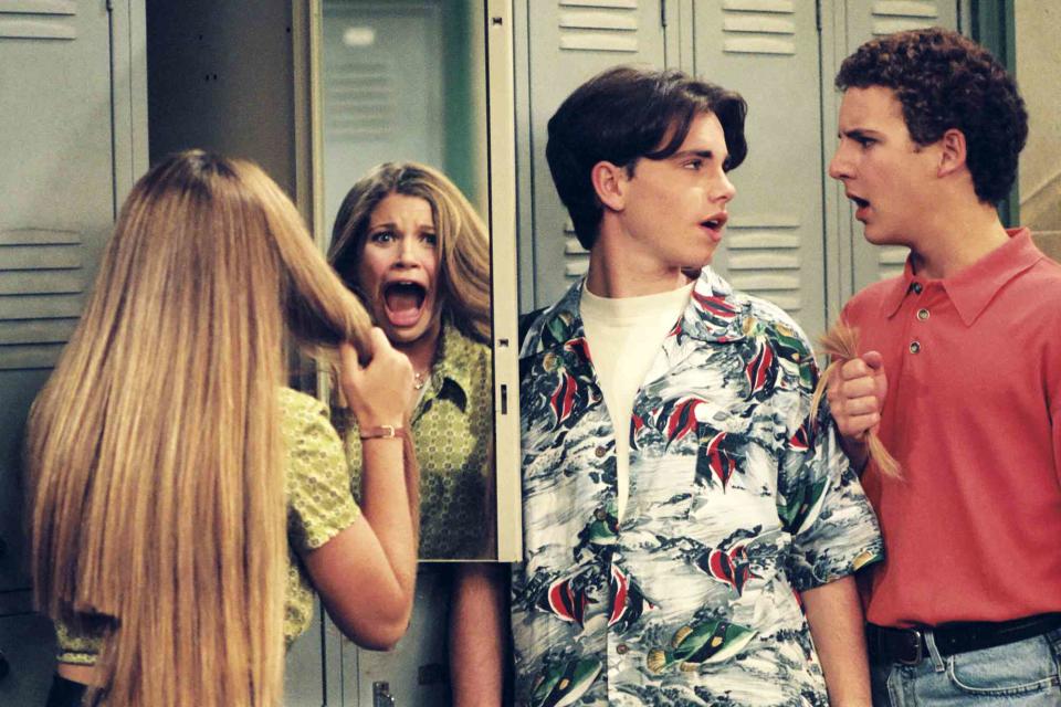 <p>ABC Photo Archives/Disney General Entertainment Content via Getty</p> Danielle Fishel, Rider Strong and Ben Savage in 