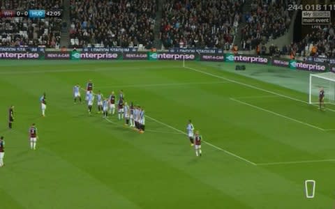 WHU freekick - Credit: Sky Sports