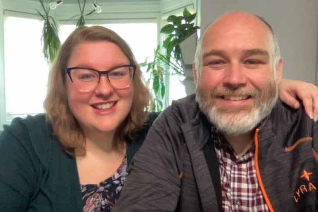 Ashley Green, left, works in marketing and design and is the voice of P.E.I. Vax Bot. Her husband, Jonathan Green, writes software for a living and created the bot.