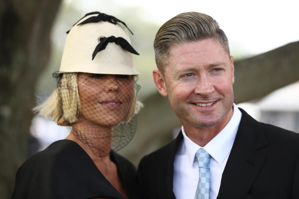Pip Edwards and Michael Clarke together