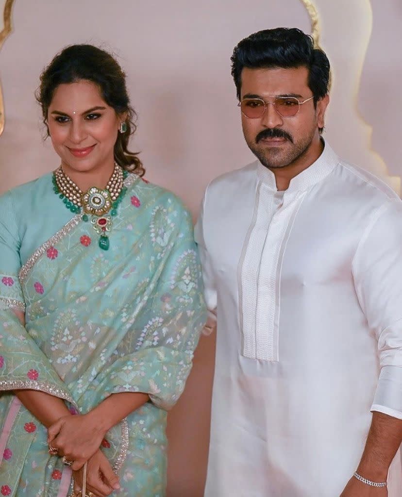 Ram Charan y Upasana en la boda de Ambani