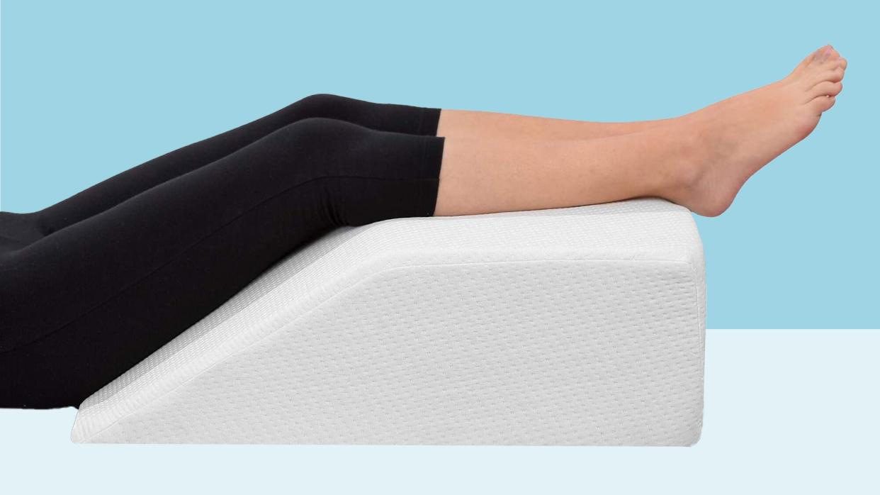 Leg Elevation Pillow - with Memory Foam Top, High-Density Leg Rest Elevating Foam