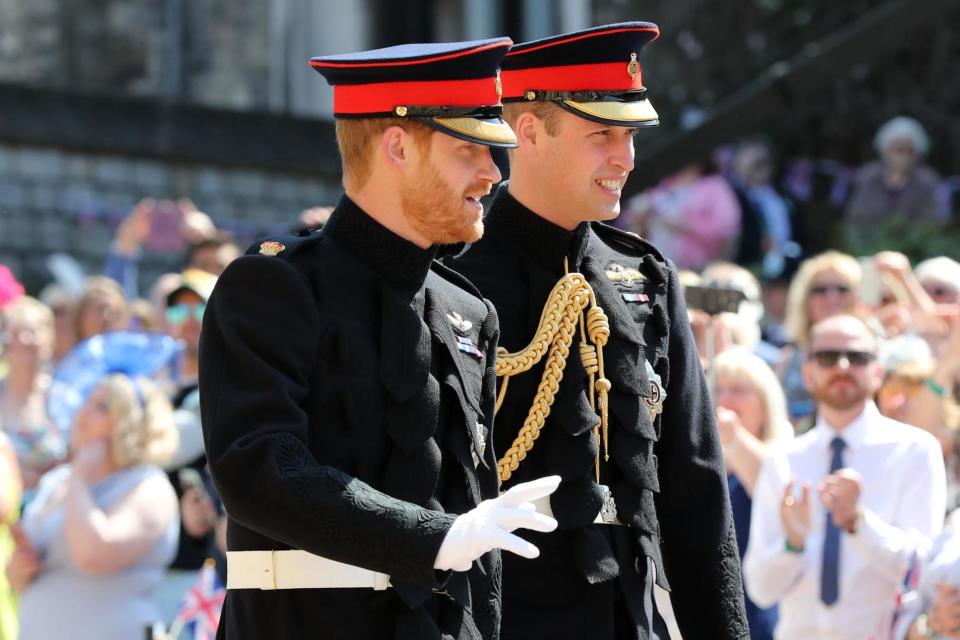 Prince Harry with a trimmed beard and Prince William clean shaven (Getty Images)