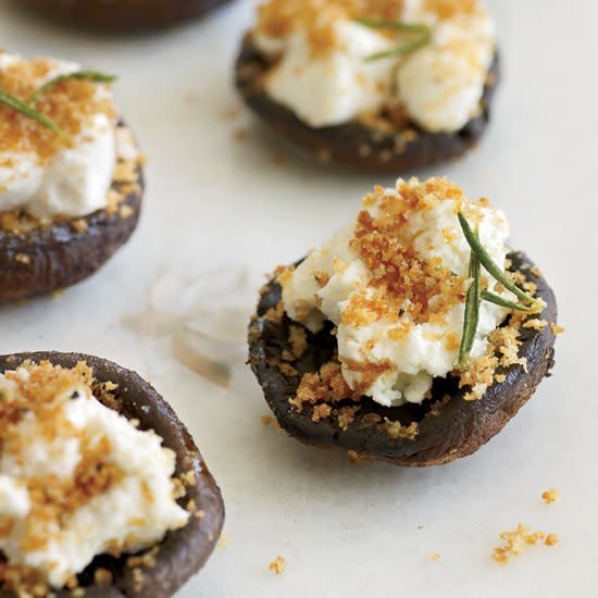 Goat Cheese—Stuffed Mushrooms with Bread Crumbs