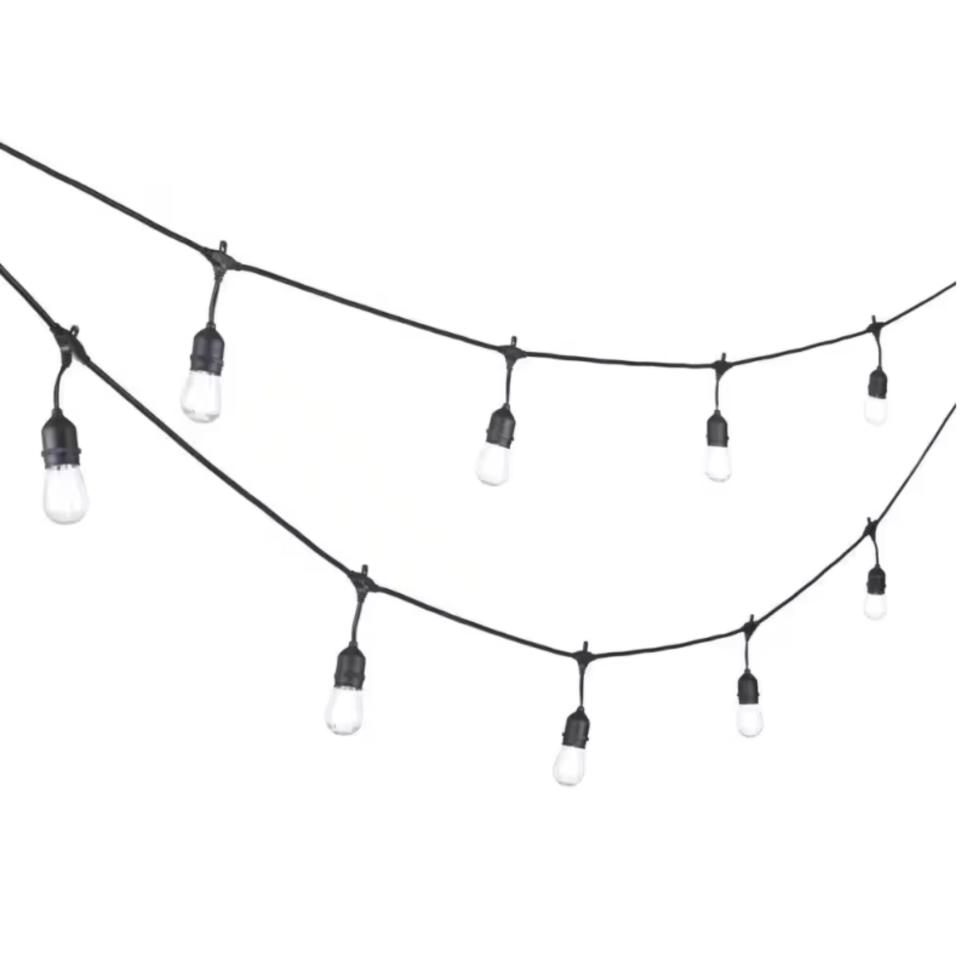 Black outdoor string lights