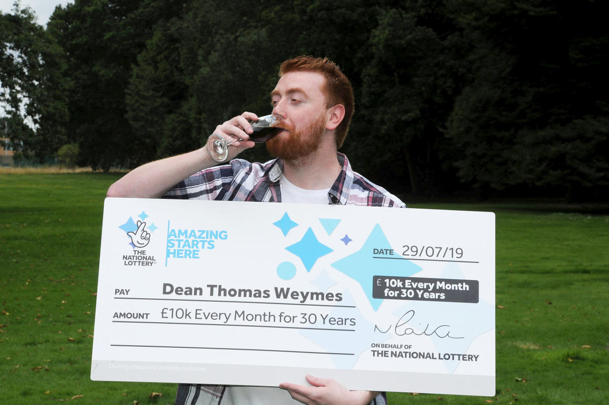 Dean Weymes won £3.6 million, or £10,000 every month for 30 years. (SWNS)