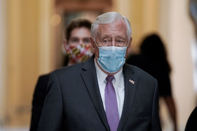 FILE PHOTO: United States House Majority Leader Steny Hoyer (D-MD) leaves after voting on Capitol Hill, in Washington