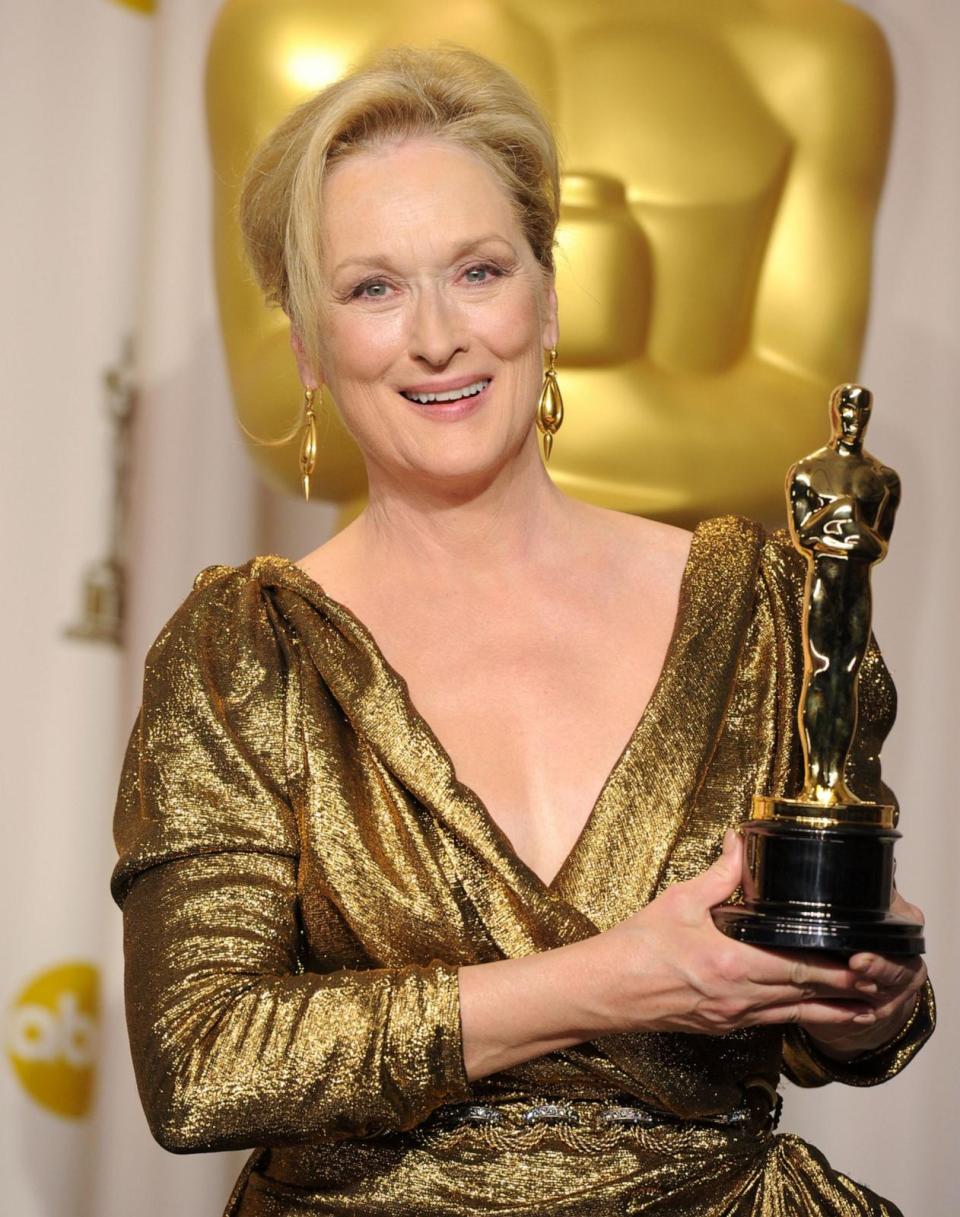 PHOTO: Actress Meryl Streep, winner of the Best Actress Award for 'The Iron Lady,' poses in the press room at the 84th Annual Academy Awards held at the Hollywood & Highland Center on Feb. 26, 2012 in Hollywood, Calif. (Jason Merritt/Getty Images, FILE)