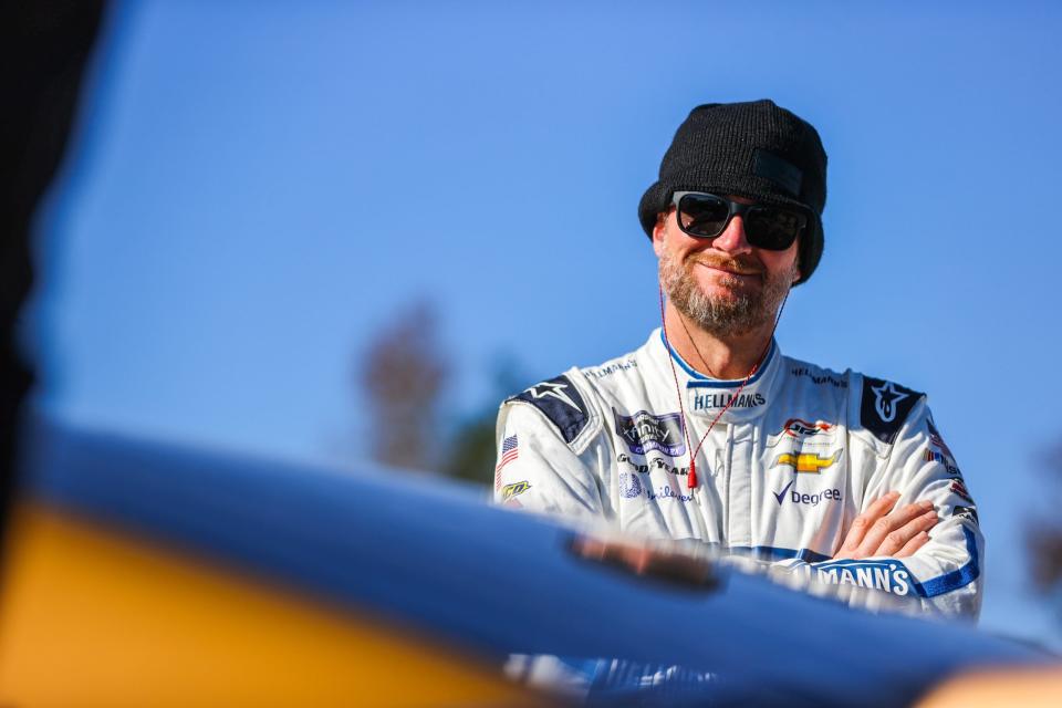 Dale Earnhardt Jr., driver of the #3 Bass Pro Shops Chevrolet prepares to race during the 30th South Carolina 400 Charlie Powell Memorial in Florence, South Carolina on November 19, 2022. (Jaylynn Nash/NASCAR)