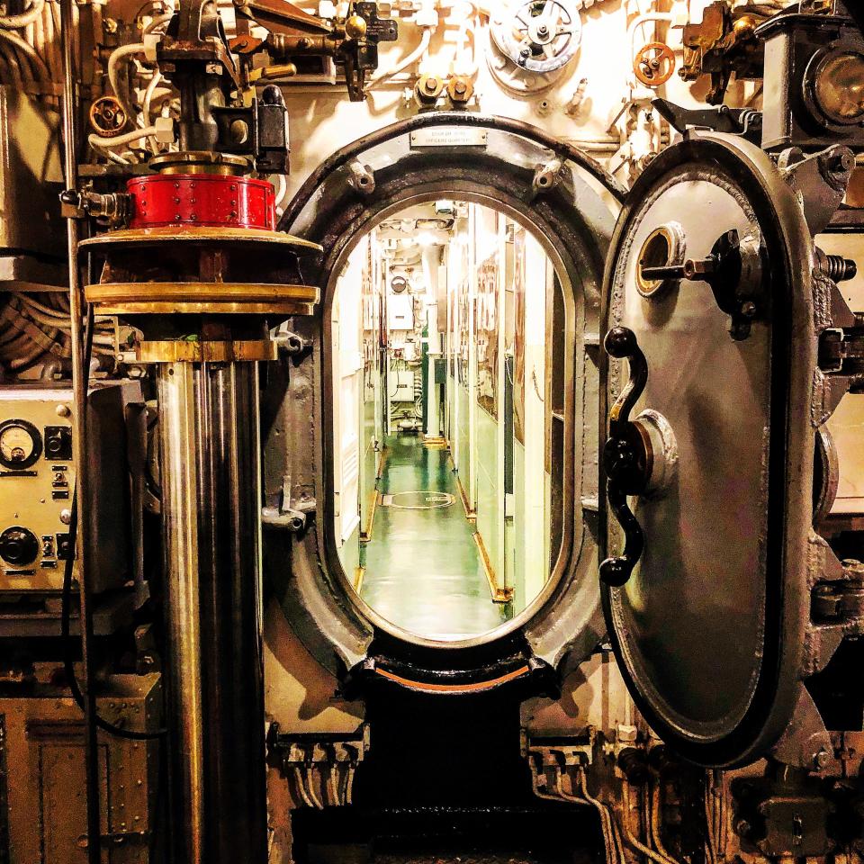 Inside the USS Cobia submarine at Wisconsin Maritime Museum in Manitowoc.