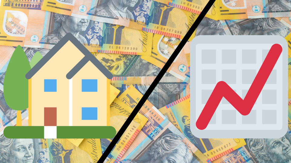 Pictured: Australian cash, house and investment chart. Image: Getty