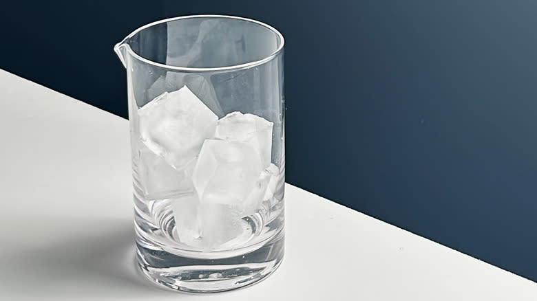 mixing glass filled with ice