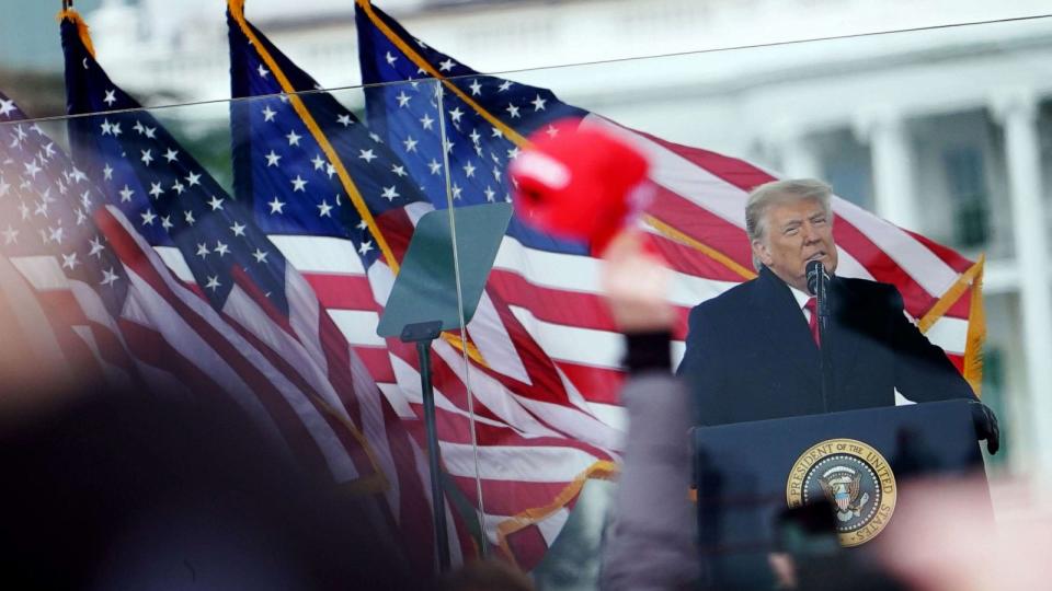 PHOTO: President Donald Trump speaks to supporters from The Ellipse near the White House on January 6, 2021, in Washington, DC. (Mandel Ngan/AFP via Getty Images)