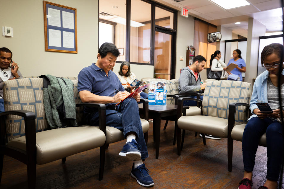 People sitting in a waiting room