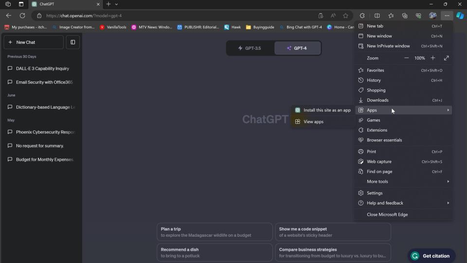 Image of ChatGPT Windows App.