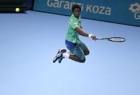 Britain Tennis - Barclays ATP World Tour Finals - O2 Arena, London - 13/11/16 France's Gael Monfils in action during his round robin match with Canada's Milos Raonic Action Images via Reuters / Tony O'Brien Livepic