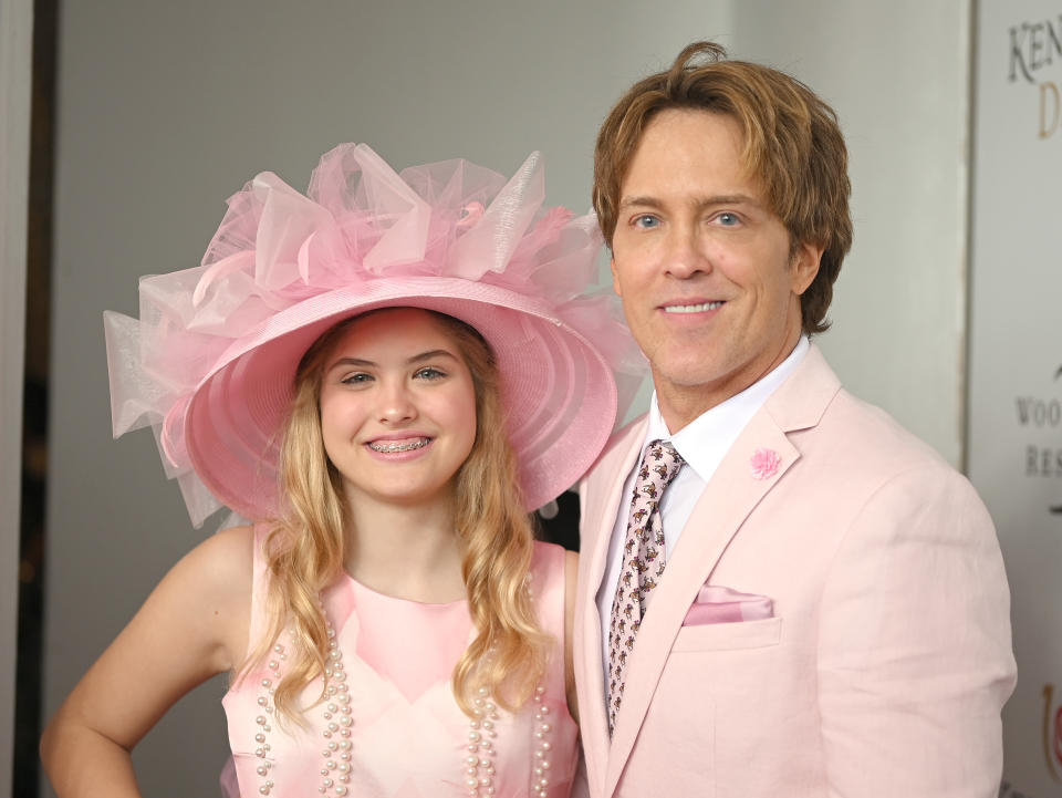 LOUISVILLE, KENTUCKY - MAY 04:  Dannielynn Birkhead and Larry Birkhead attends the 145th Kentucky Derby at Churchill Downs on May 04, 2019 in Louisville, Kentucky. (Photo by Jason Kempin/Getty Images for Churchill Downs)