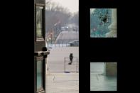 The East Door to the U.S. Capitol stands open as preparations continue for inauguration in Washington