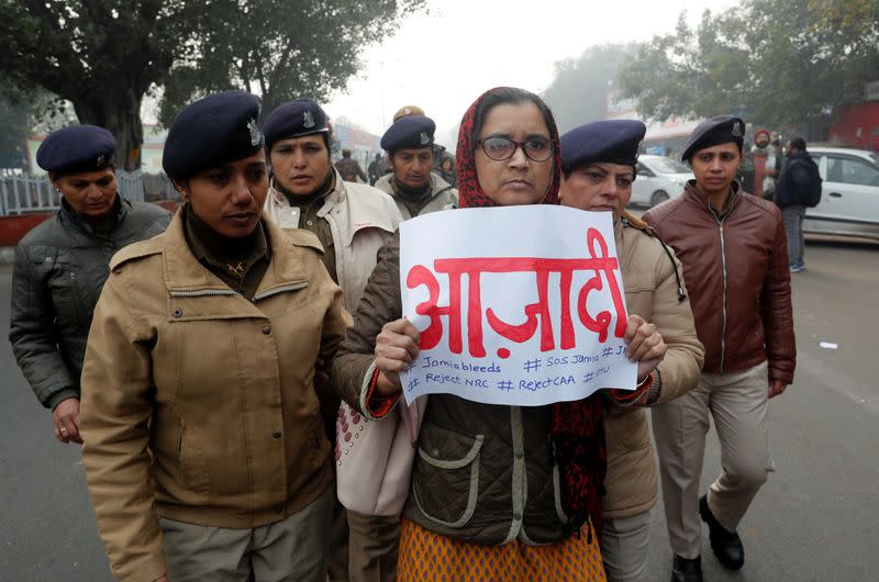 Protest against new citizenship law in Delhi