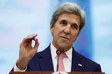 Secretary of State John Kerry in Ho Chi Minh City, Vietnam, January 13, 2017. REUTERS/Alex Brandon/Pool