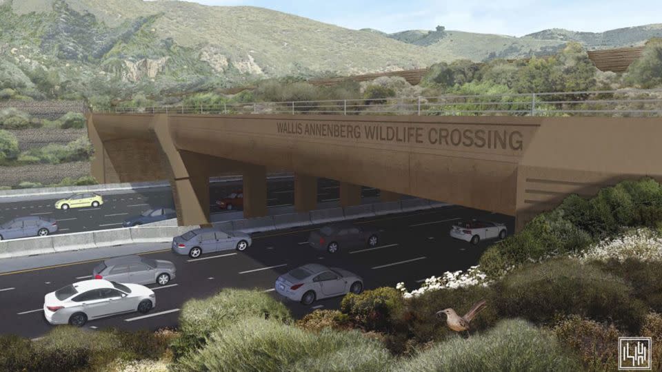 A rendering of the completed Wallis Annenberg Wildlife Overpass - Courtesy National Wildlife Federation