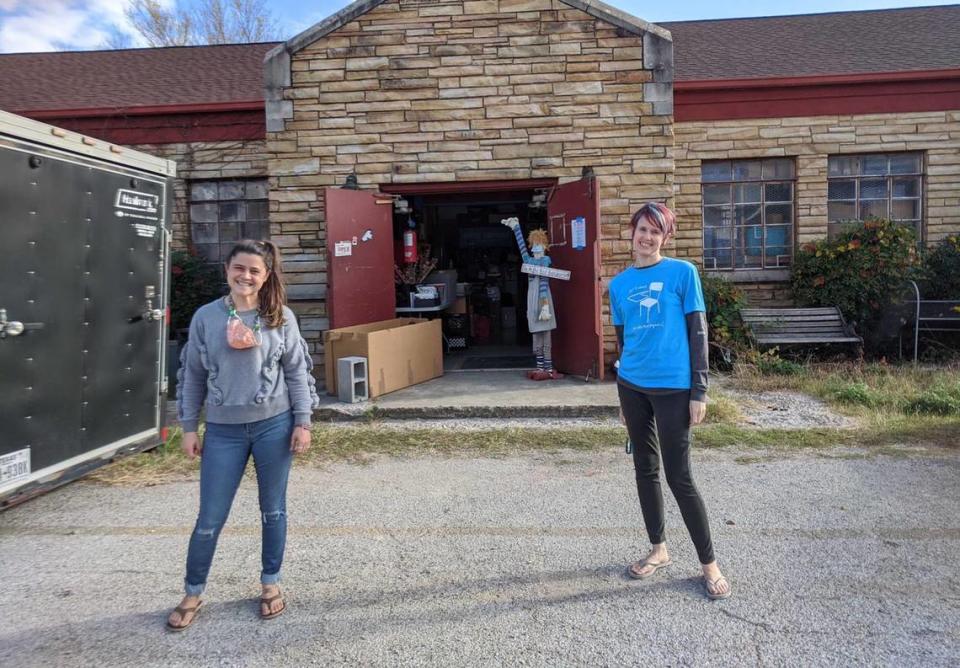 Vanessa Barker and Taylor Willis, co-founders of The Welman Project, stand in front of their new location on Vickery Boulevard. The nonprofit has been in business for five years and hopes to expand to more locations for teachers to pick up supplies.