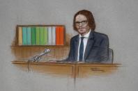 A courtroom sketch of actor Johnny Depp at the High Court in London