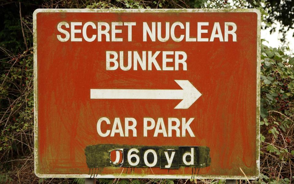 A sign points the way to a formerly secret underground bunker near Ongar, Essex - Getty Images