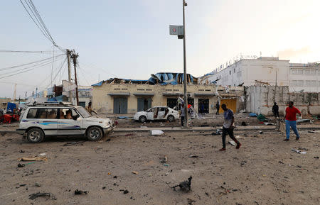 A general view shows the scene of an explosion in Mogadishu, Somalia November 9, 2018. REUTERS/Feisal Omar