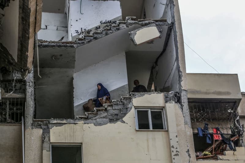 A general view of destruction on the house belonging to the Al-Hashash family following an Israeli air attack. Abed Rahim Khatib/dpa