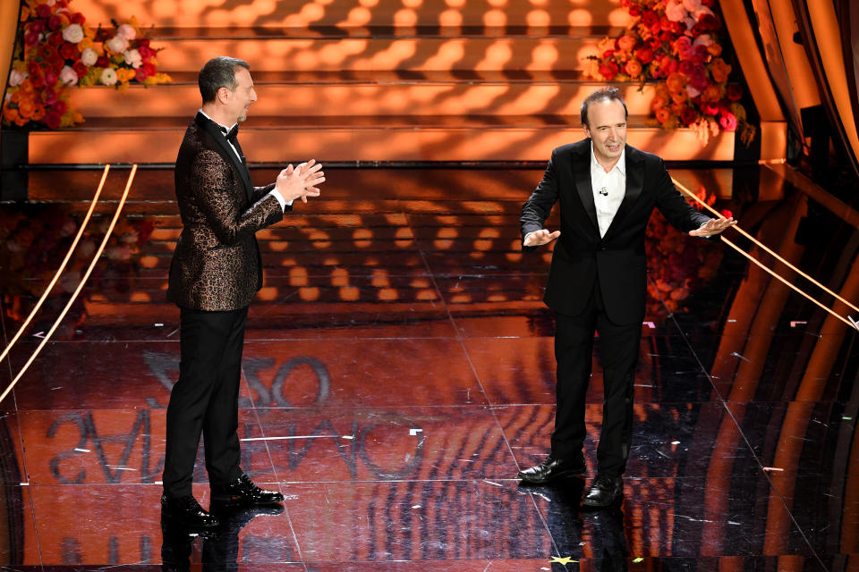 Amadeus e Roberto Benigni (Photo by Daniele Venturelli/Getty Images)