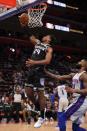 Jan 19, 2019; Detroit, MI, USA; Sacramento Kings guard Buddy Hield (24) lays it up during the first quarter against the Detroit Pistons at Little Caesars Arena. Mandatory Credit: Tim Fuller-USA TODAY Sports