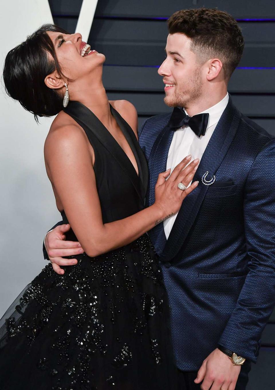 Nick Jonas and Priyanka Chopra at the Vanity Fair Oscar Party