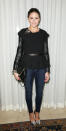 <b>Olivia Palermo </b><br><br>The former reality star continued her winning fashion streak in a leather sleeved peplum top and dark-wash jeans at the Yliana Yepez fall 2013 handbag launch in New York<br><br>Image © Rex